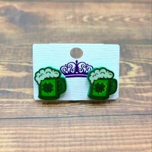St. Patrick's Day Beer Mug Stud Earrings